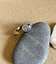 Load image into Gallery viewer, Sterling oval opal open adjustable ring

