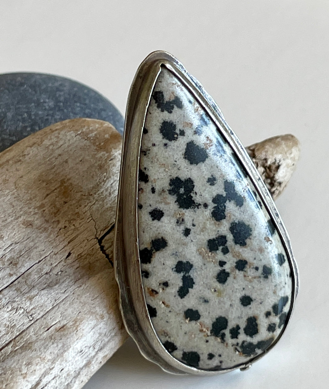 Sterling Silver Dalmatian Jasper Ring