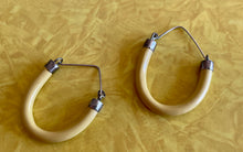 Load image into Gallery viewer, Vintage Yellow Telephone Cord &amp; Sterling Hoops
