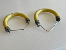 Load image into Gallery viewer, Vintage Yellow Telephone Cord &amp; Sterling Hoops
