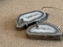 Load image into Gallery viewer, Sterling Silver Crystal Geode Slab Earrings
