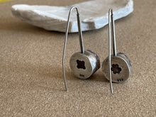 Load image into Gallery viewer, Sterling Silver &amp; Raw Etched Ruby Earrings
