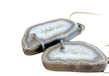 Load image into Gallery viewer, Sterling Silver Crystal Geode Slab Earrings
