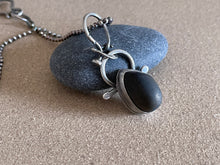 Load image into Gallery viewer, Sterling Silver w/ Found Black Rock Sterling Bead Chain
