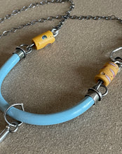 Load image into Gallery viewer, Vintage Blue Telephone Cord African Glass Beads w/Charm Chain

