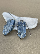 Load image into Gallery viewer, Sterling Caged Raw Kyanite Earrings
