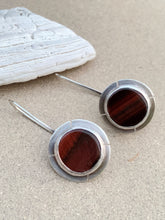 Load image into Gallery viewer, Sterling Silver Round Tiger Eye Earrings
