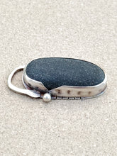 Load image into Gallery viewer, Sterling Silver Stamped Pendant With Grey Beach Rock
