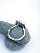 Load image into Gallery viewer, Sterling Silver Ring With Merlot Colored Beach Rock
