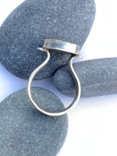 Load image into Gallery viewer, Classic Sterling Silver Ring With Oval Grey Beach Rock
