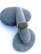 Load image into Gallery viewer, Classic Sterling Silver Ring With Oval Grey Beach Rock
