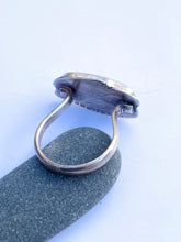 Load image into Gallery viewer, Sterling Silver Dark Grey Beach Stone with Cut
