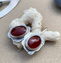 Load image into Gallery viewer, Sterling Silver Earrings With Oval Carnelians
