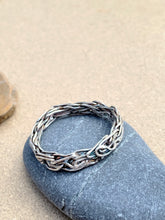 Load image into Gallery viewer, Hand Woven Fine Sterling Silver Loop n Loop Chain Ring
