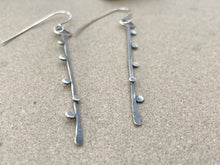 Load image into Gallery viewer, 5 Dot Sterling Bar Earrings
