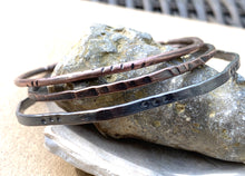 Load image into Gallery viewer, Hammered Organic Form Copper Bangle w/Dots
