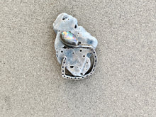 Load image into Gallery viewer, Sterling Silver Stamped Square Wire Band w/ Marquise Opal
