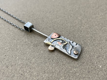 Load image into Gallery viewer, Sterling Silver, Copper, Brass &amp; 14K Pendant &amp; Chain
