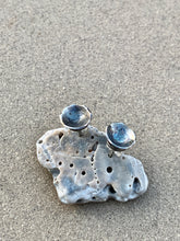 Load image into Gallery viewer, Sterling Silver Domed Post W/ Gold Flake Earrings
