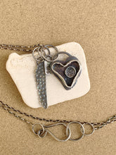 Load image into Gallery viewer, Sterling Silver Circle in Heart Pendant, Charms &amp; Sterling Chain
