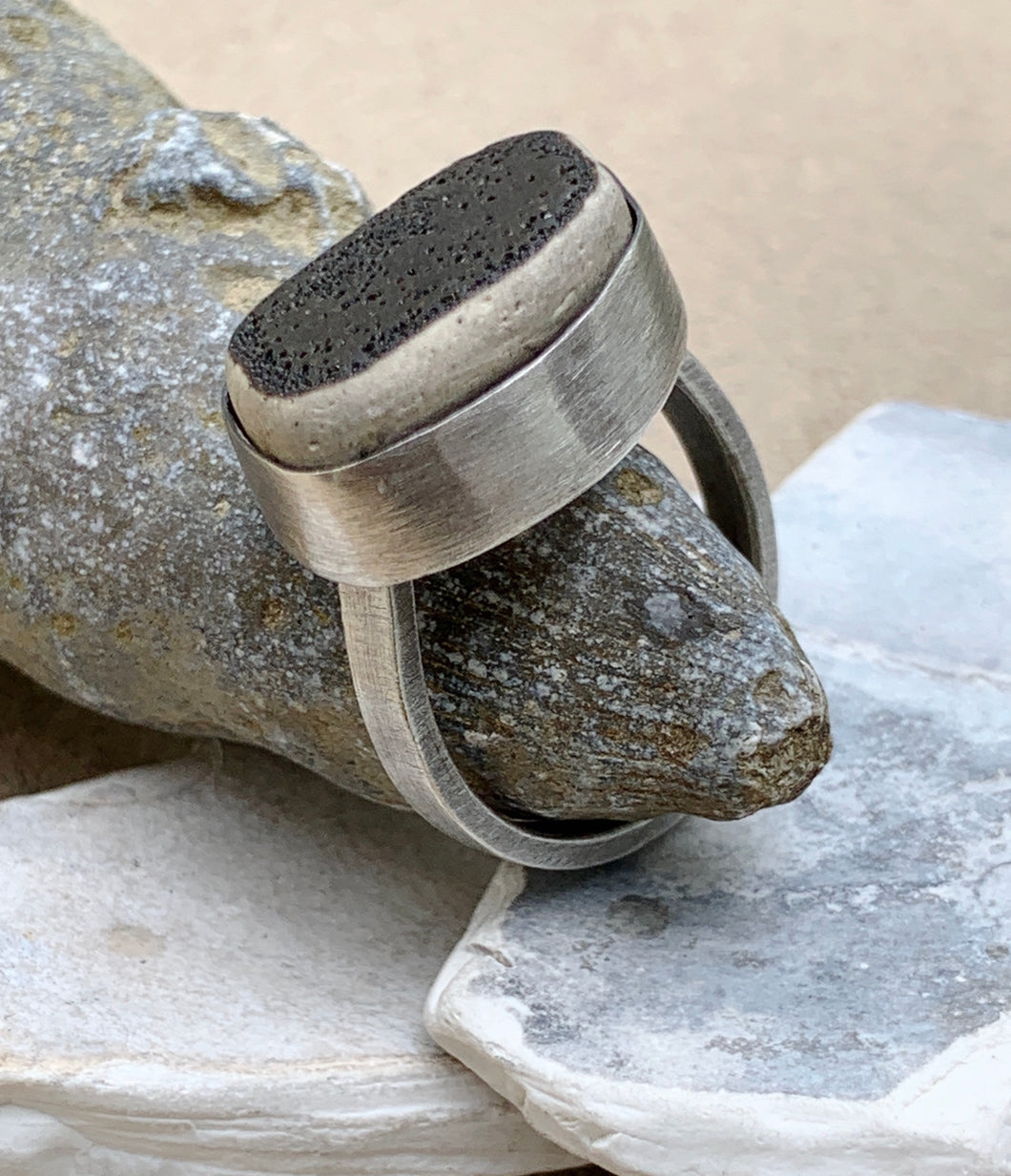 Custom Sterling Silver Ring w/ Found Stone