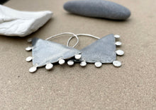 Load image into Gallery viewer, Sterling Silver Triangle w/Dots Earrings
