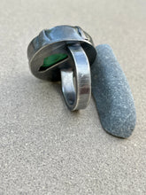 Load image into Gallery viewer, Sterling Silver Round Turquoise Prong Ring
