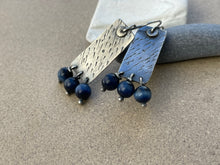Load image into Gallery viewer, Stamped Sterling Silver w/ Blue Tigers Eye Earrings

