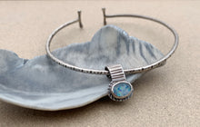 Load image into Gallery viewer, Sterling Silver Hammered Cuff w/ Opal Charm Custom
