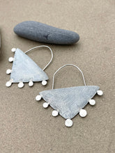 Load image into Gallery viewer, Sterling Silver Triangle w/Dots Earrings
