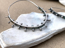 Load image into Gallery viewer, Sterling Silver Riveted Hoop Earrings
