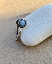 Load image into Gallery viewer, Custom Sterling Silver Twisted Wire w/ Opal Ring

