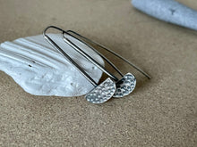 Load image into Gallery viewer, Sterling Silver Half Moon Stamped Earrings
