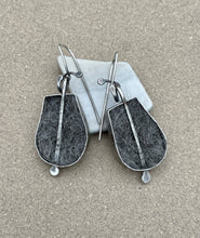 Load image into Gallery viewer, Sterling Silver Grey Felted Alpaca Shadow Box Earrings
