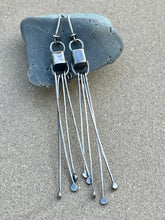 Load image into Gallery viewer, Sterling Silver Square Hollow Form Dangle Earrings

