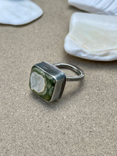 Load image into Gallery viewer, Sterling Silver Square Rainforest Rhyolite Ring

