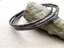 Load image into Gallery viewer, Hammered Organic Form Copper Bangle w/Dots
