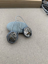 Load image into Gallery viewer, Sterling Silver &quot;What Time Is It&quot; Repurposed Steampunk Earrings
