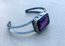 Load image into Gallery viewer, Sterling Repurposed Cuff w/ Amethyst
