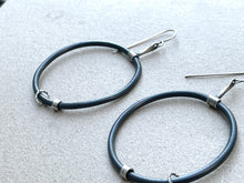 Load image into Gallery viewer, Repurposed Grey Electrical Wire Sterling Silver Dangle Earrings
