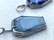 Load image into Gallery viewer, Bloodstone &amp; Sterling Silver Coffin Pendant
