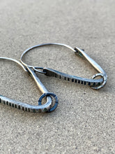 Load image into Gallery viewer, Sterling Silver &quot;V&quot; Shaped Stamped Hoop Earrings
