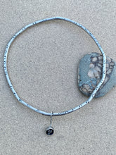 Load image into Gallery viewer, Custom Sterling Silver Stamped Bangle with Barnacle Charm

