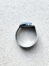 Load image into Gallery viewer, Sterling Silver Hollow Form Dome w/ 14K Gold Accents Ring
