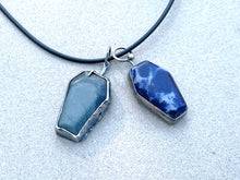 Load image into Gallery viewer, Bloodstone &amp; Sterling Silver Coffin Pendant
