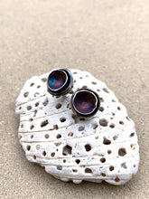Load image into Gallery viewer, Sterling Silver Mini Double Layer Domed Patina Post Earings
