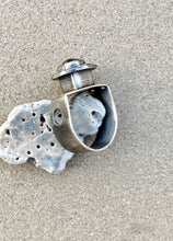 Load image into Gallery viewer, Sterling Silver w/ Rose Cut Lemon Quartz Sun Ring
