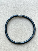 Load image into Gallery viewer, Repurposed Black Vinyl Copper Lined Electrical Wire Bangle
