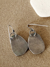 Load image into Gallery viewer, Sterling Silver Organic Form Circle in Oval Patina Earrings
