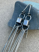 Load image into Gallery viewer, Sterling Silver Square Hollow Form Dangle Earrings
